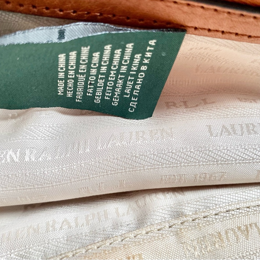 Vintage Ralph Lauren Caramel handbag old money gold hardware - Picture 11 of 14